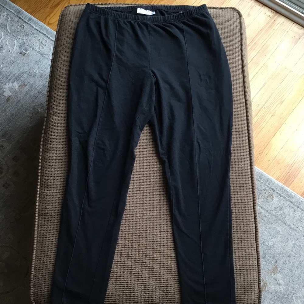 Women with Control Black Ankle-Length Stretch Pants Size‎ L